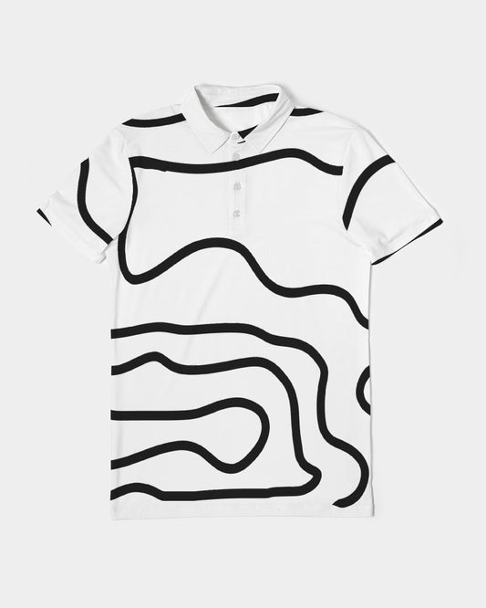 Squiggly Lines Men's Slim Fit Short Sleeve Polo