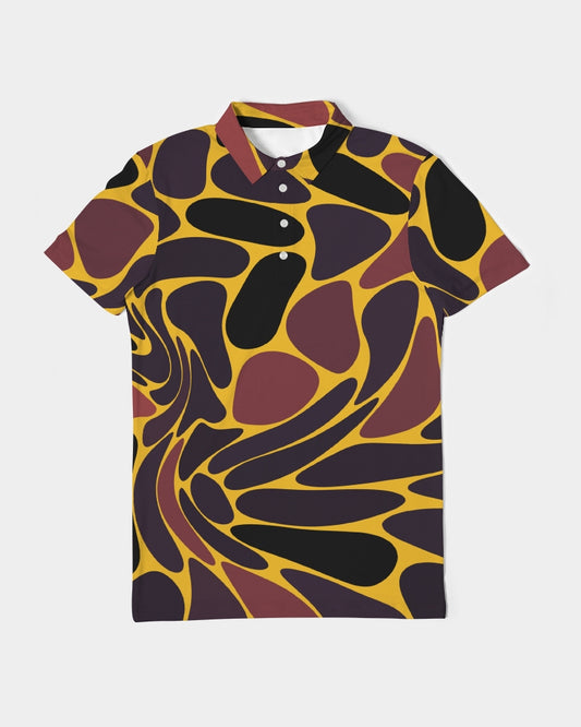 Alien Leopard - Yellow Men's Slim Fit Short Sleeve Polo