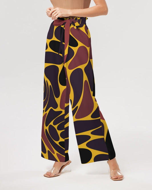 Alien Leopard - Yellow Women's High-Rise Wide Leg Pants
