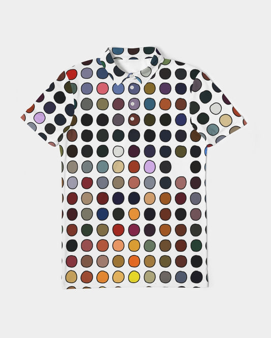 Dotted Lines Men's Slim Fit Short Sleeve Polo