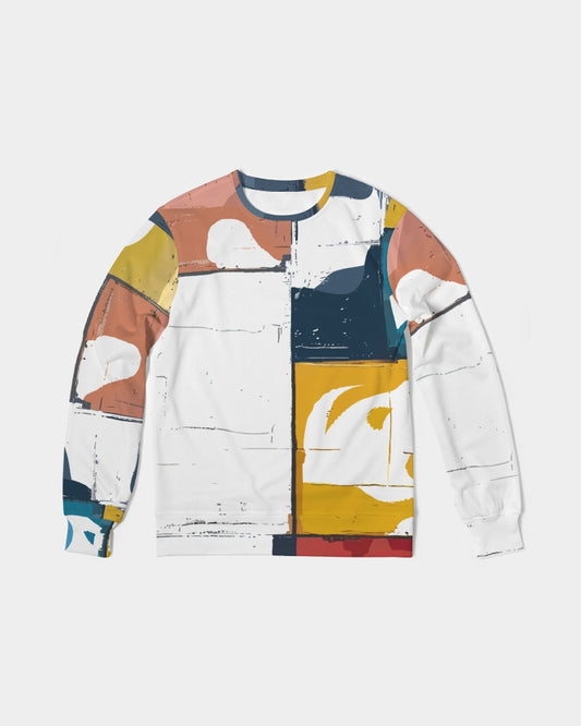 Mondrian Deconstructed All-Over Print Classic French Terry Crewneck Pullover