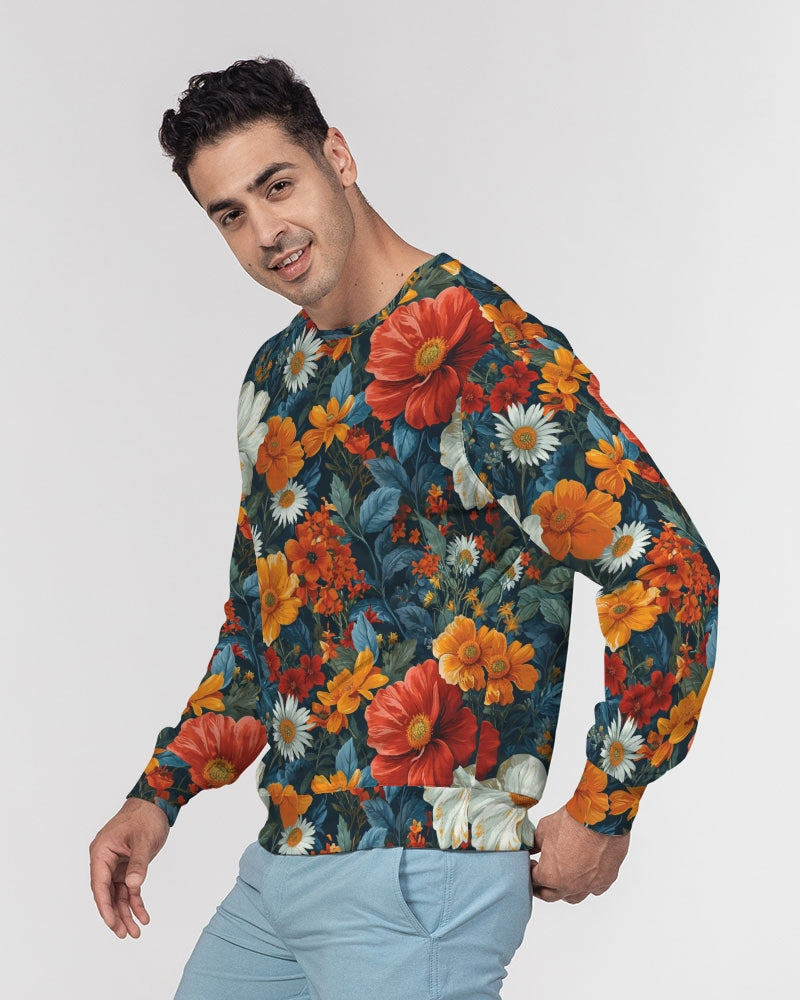 Flowers of Eden All-Over Print Classic French Terry Crewneck Pullover