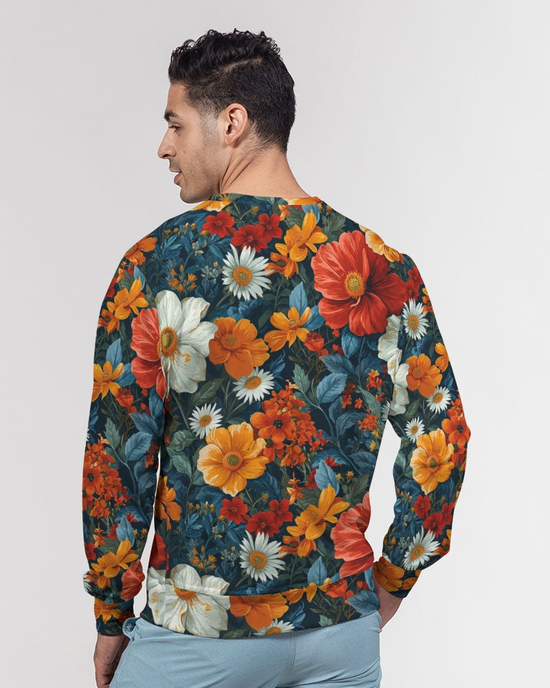 Flowers of Eden All-Over Print Classic French Terry Crewneck Pullover