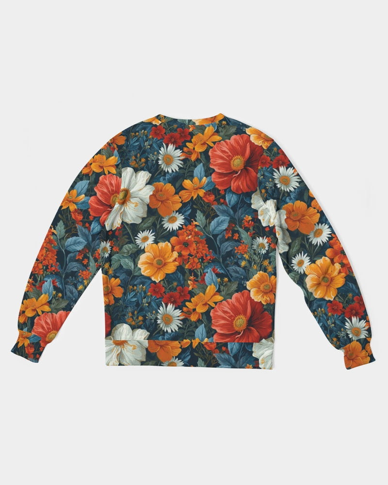 Flowers of Eden All-Over Print Classic French Terry Crewneck Pullover