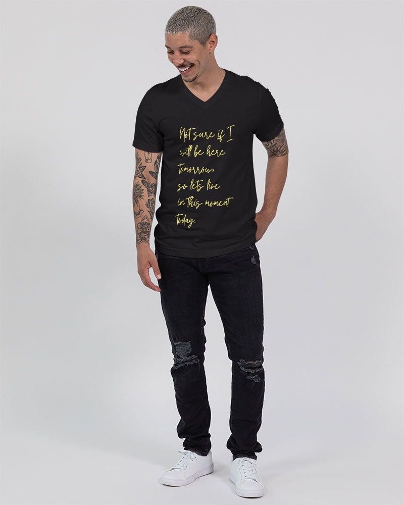 Lets live in this Moment - Yellow Unisex Jersey V-Neck Tee | B&C