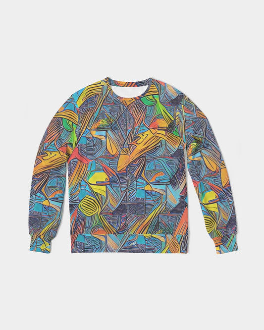 What A Colorful World Men's Classic French Terry Crewneck Pullover