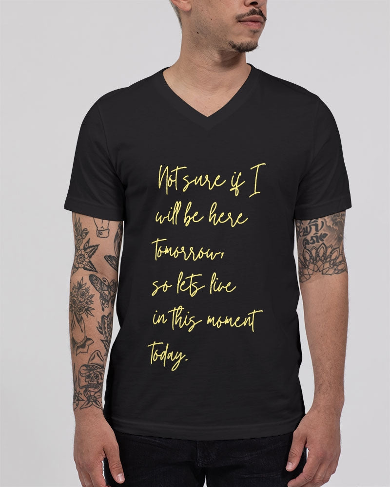 Lets live in this Moment - Yellow Unisex Jersey V-Neck Tee | B&C