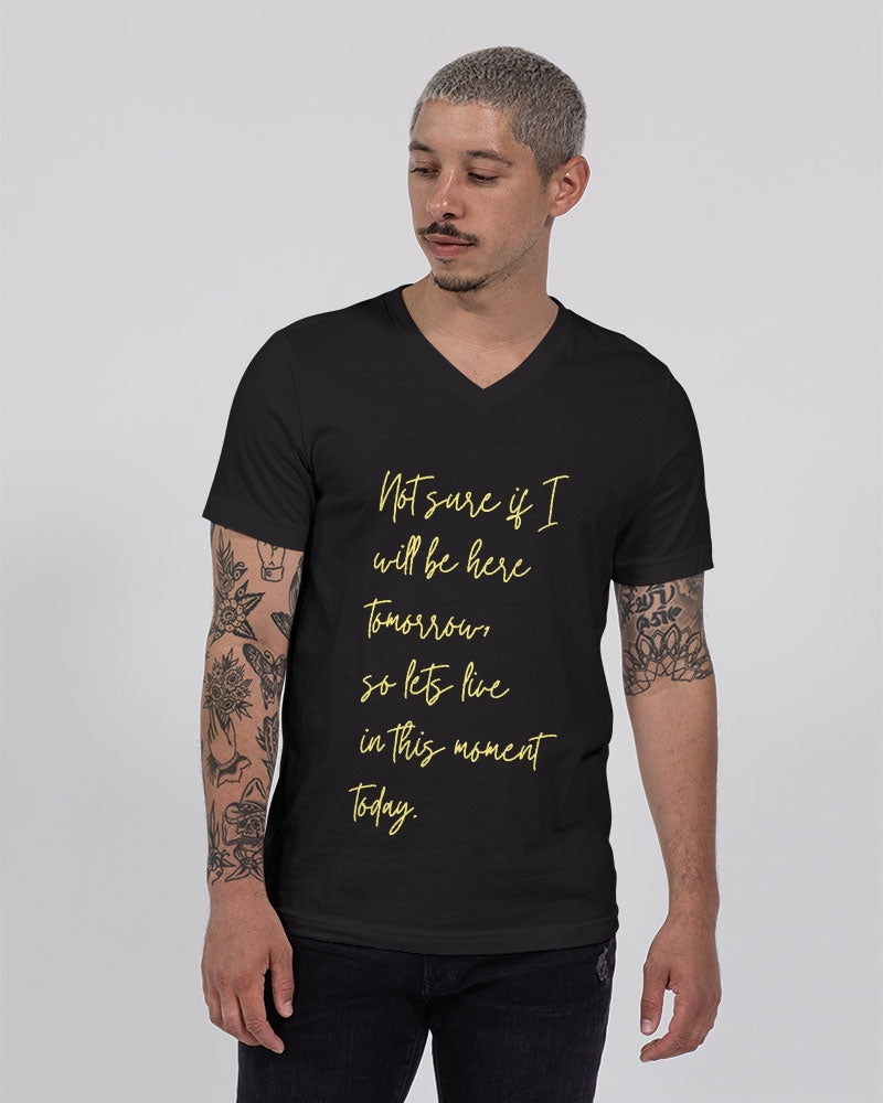 Lets live in this Moment - Yellow Unisex Jersey V-Neck Tee | B&C