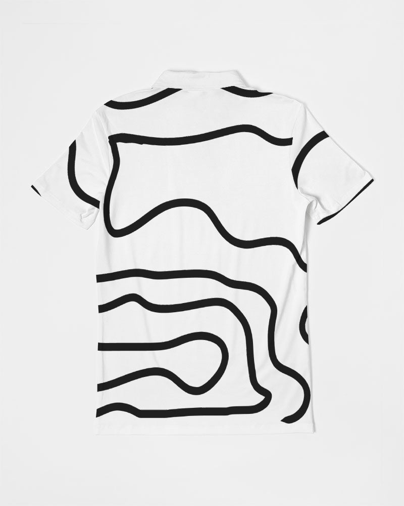 Squiggly Lines Men's Slim Fit Short Sleeve Polo