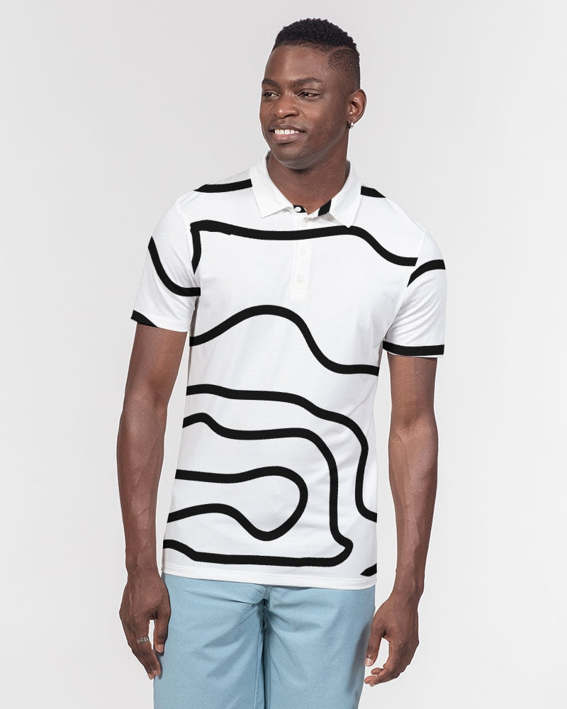 Squiggly Lines Men's Slim Fit Short Sleeve Polo