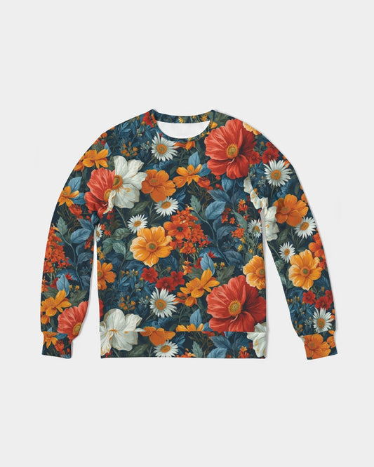 Flowers of Eden All-Over Print Classic French Terry Crewneck Pullover