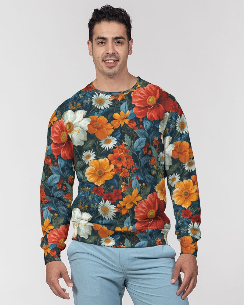 Flowers of Eden All-Over Print Classic French Terry Crewneck Pullover