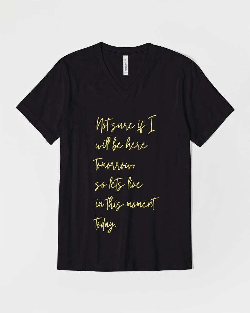 Lets live in this Moment - Yellow Unisex Jersey V-Neck Tee | B&C